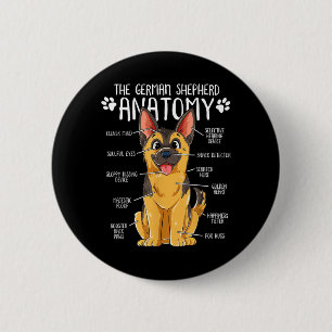 Macaron Rond 5 Cm Propriétaire de chien d'anatomie drôle berger alle