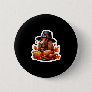Macaron Rond 5 Cm Propriétaire de chien Spinone Italiano de Thanksgi