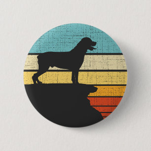 Macaron Rond 5 Cm Propriétaire de Rottweiler Retro Vintage 60s les a