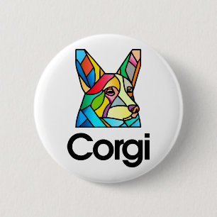 Macaron Rond 5 Cm Propriétaire du chien de Corgi Pembroke Welsh Corg