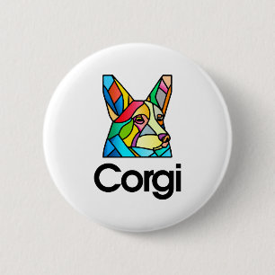 Macaron Rond 5 Cm Propriétaire du chien de Corgi Pembroke Welsh Corg