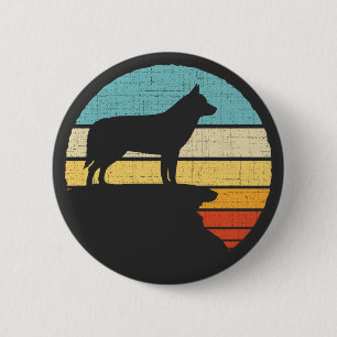 Macaron Rond 5 Cm Propriétaire Sibérien Husky Retro Vintage Chien Ch