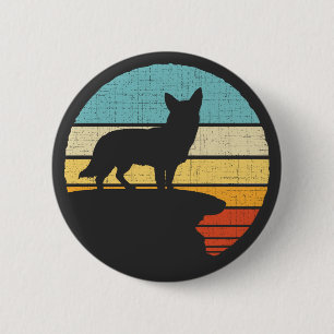 Macaron Rond 5 Cm Propriétaire Suédoise Vall Retro Vintage Chien Pup