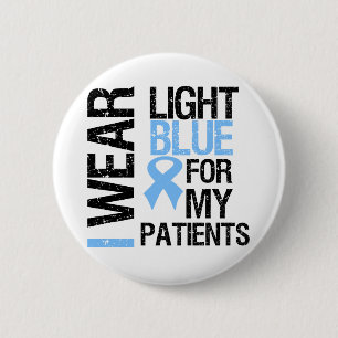 Macaron Rond 5 Cm Prostate Cancer Light Blue Ribbon patients
