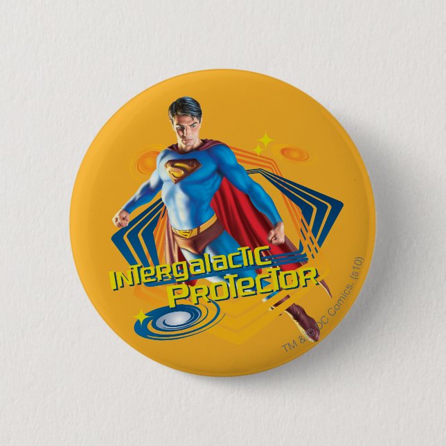 Macaron Rond 5 Cm Protecteur intergalactique Superman (Devant)