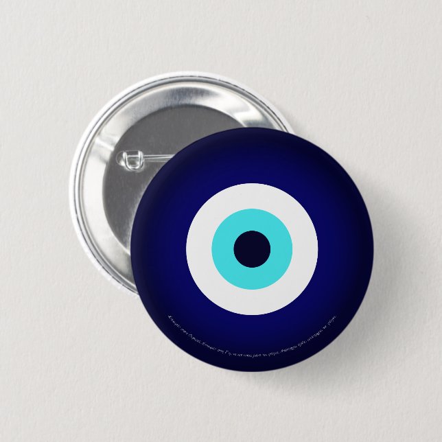 Macaron Rond 5 Cm Protection contre le bouton Oeil malin (Devant & derrière)