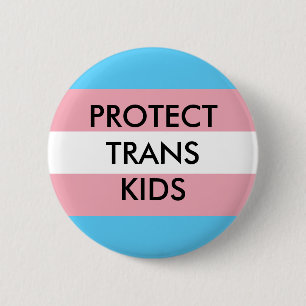 Macaron Rond 5 Cm Protéger les droits transgenres des enfants trans
