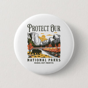 Macaron Rond 5 Cm Protéger nos parcs nationaux Défundre Doge Parcs e