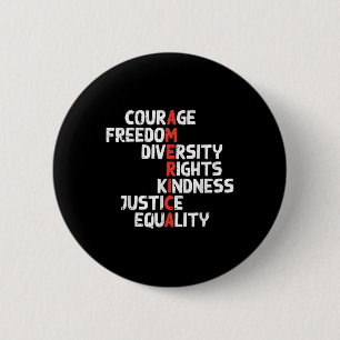 Macaron Rond 5 Cm Protestation Amérique Courage Liberté Droits Résis