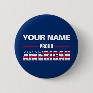 Macaron Rond 5 Cm Proud American Personalized