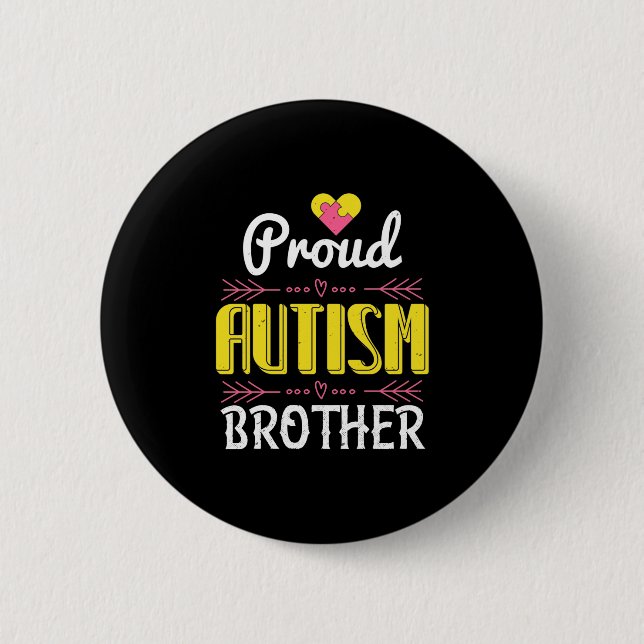 Macaron Rond 5 Cm Proud Autism Brother-01 (Devant)