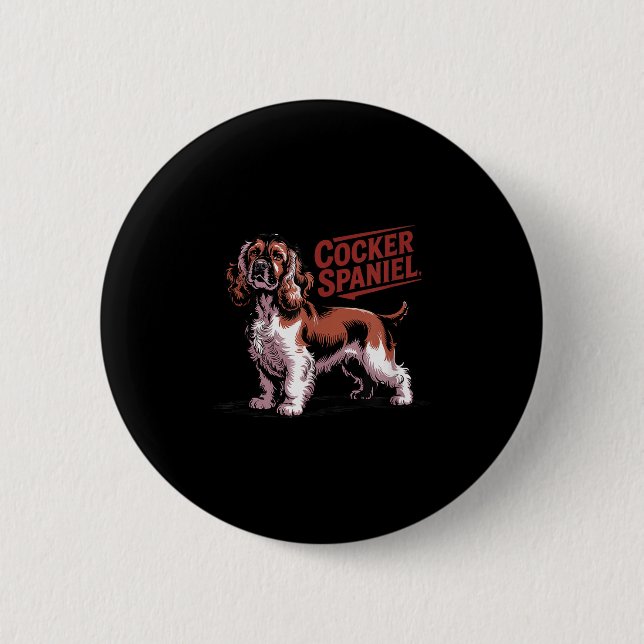 Macaron Rond 5 Cm Proud Er Spaniel Dog Breed Owner  (Devant)