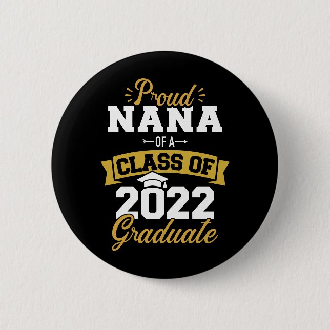 Macaron Rond 5 Cm Proud nana class 2022 diplôme supérieur (Devant)