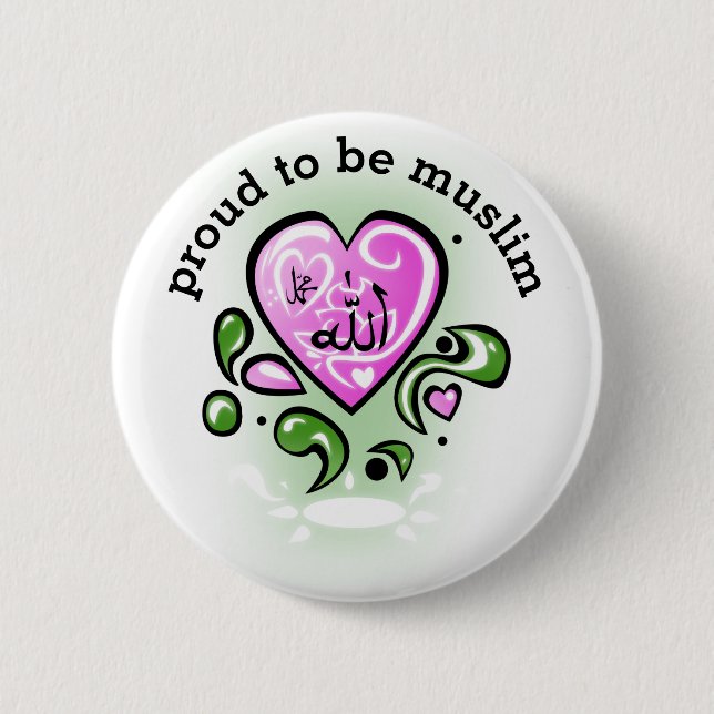 Macaron Rond 5 Cm proud to be muslim (Devant)