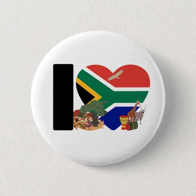 Macaron Rond 5 Cm Proudly South African - For real South Africans! (Devant)