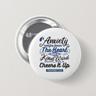 Macaron Rond 5 Cm Proverbes 12:25 Verset de la Bible – Art de mots g