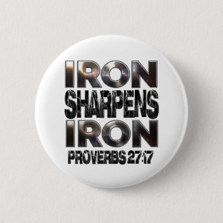 Macaron Rond 5 Cm Proverbes 27-17 Iron sharpens Fer