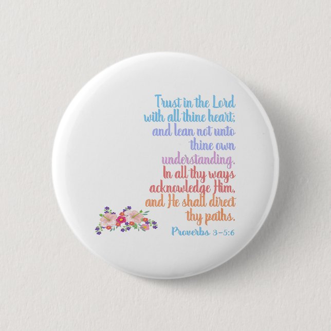 Macaron Rond 5 Cm Proverbes Bible Verse (Devant)