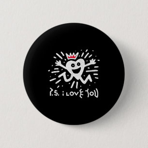Macaron Rond 5 Cm Ps je t'aime jour violet 