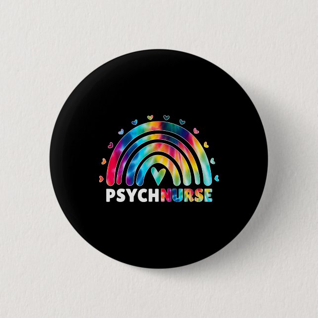 Macaron Rond 5 Cm Psych Infirmière Tie Dye Infirmière Santé mentale  (Devant)
