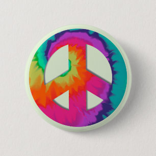 Macaron Rond 5 Cm Psychedelic Peace
