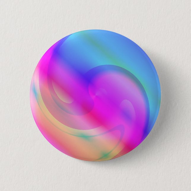 Macaron Rond 5 Cm Psychédélique (Devant)