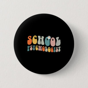 Macaron Rond 5 Cm Psychologue scolaire groovy rétro vintage psycholo