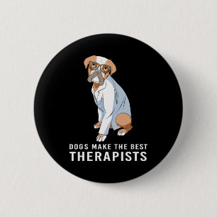 Macaron Rond 5 Cm Psychologue Thérapeute pour Chiens de Thérapie