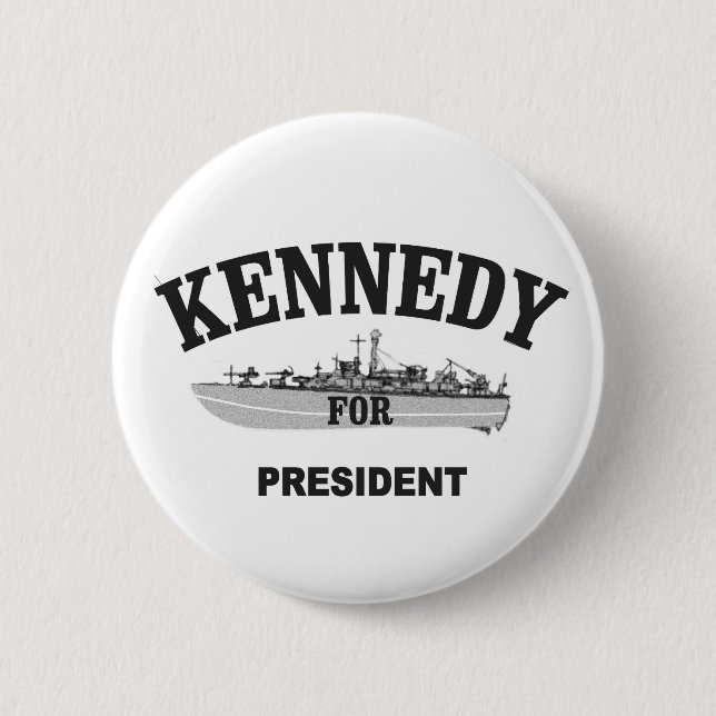 Macaron Rond 5 Cm PT-109: Kennedy for Président (Devant)