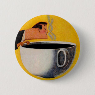 Macaron Rond 5 Cm Publicité vintage sur le café