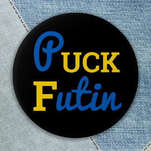 Macaron Rond 5 Cm Puck Foutine Ukraine soutient la solidarité ukrain