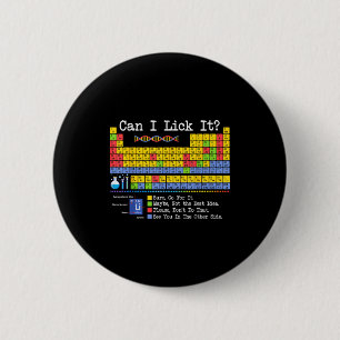 Macaron Rond 5 Cm Puis-je le lécher Tableau périodique Drôle Profess