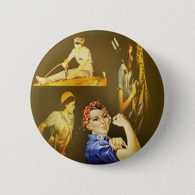 Macaron Rond 5 Cm Puissance de femmes - bouton (Devant)