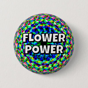 Macaron Rond 5 Cm PUISSANCE DE FLEURS (vous pouvez modifier les mots