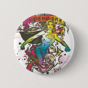 Macaron Rond 5 Cm Puissance de Supergirl
