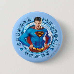 Macaron Rond 5 Cm Puissance du courage de Superman