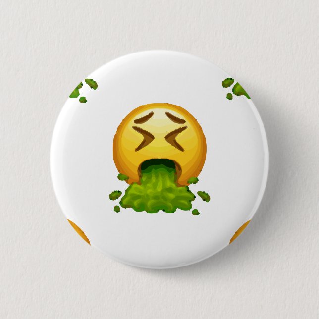 Macaron Rond 5 Cm puking émoji (Devant)