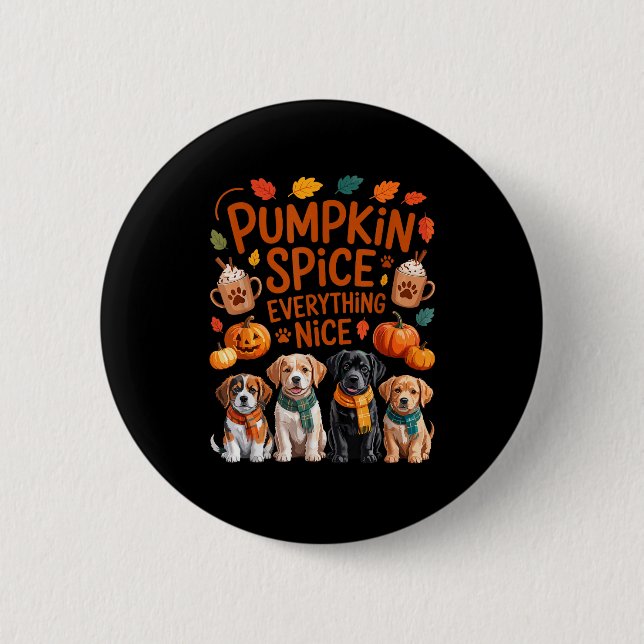 Macaron Rond 5 Cm Pumpkin Sce Everything Nice Fall Dog Lovers Addict (Devant)
