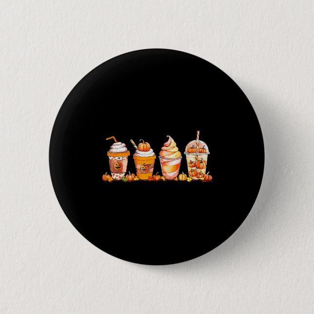 Macaron Rond 5 Cm Pumpkin Sce Latte, Fall Coffee, Pumpkin Sce Thanks (Devant)