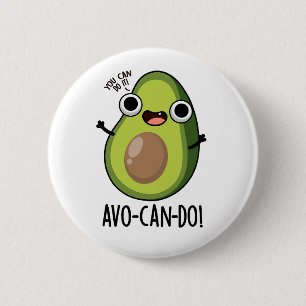 Macaron Rond 5 Cm Pun Avocado amusant Avo-can-do