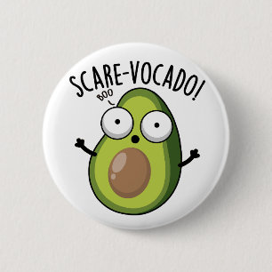 Macaron Rond 5 Cm Pun d'Avocado amusant Scare-vocaco