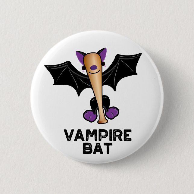 Macaron Rond 5 Cm Pun de baseball amusant de Vampire Bat (Devant)
