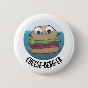 Macaron Rond 5 Cm Pun de cheeseburger amusant Ice-berg