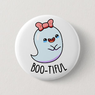 Macaron Rond 5 Cm Pun de fantôme de fille drôle et Bootiful Hallowee