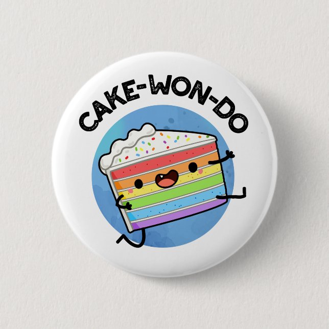 Macaron Rond 5 Cm Pun de gâteau à faire amusant Taekwondo (Devant)
