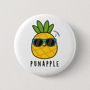 Macaron Rond 5 Cm Pun pomme drôle Fruit Pun d'ananas