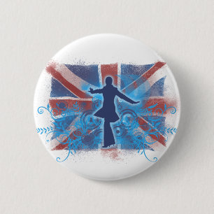 Macaron Rond 5 Cm Punk BRITANNIQUE