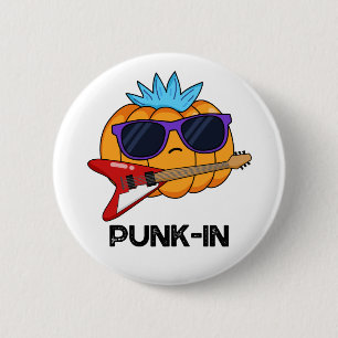 Macaron Rond 5 Cm Punk in Funny Punk Rock Citrouille Pun