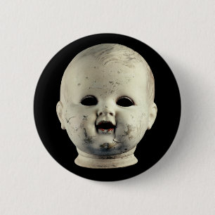 Macaron Rond 5 Cm Punk Rock Effrayant Baby Doll Head Hauné