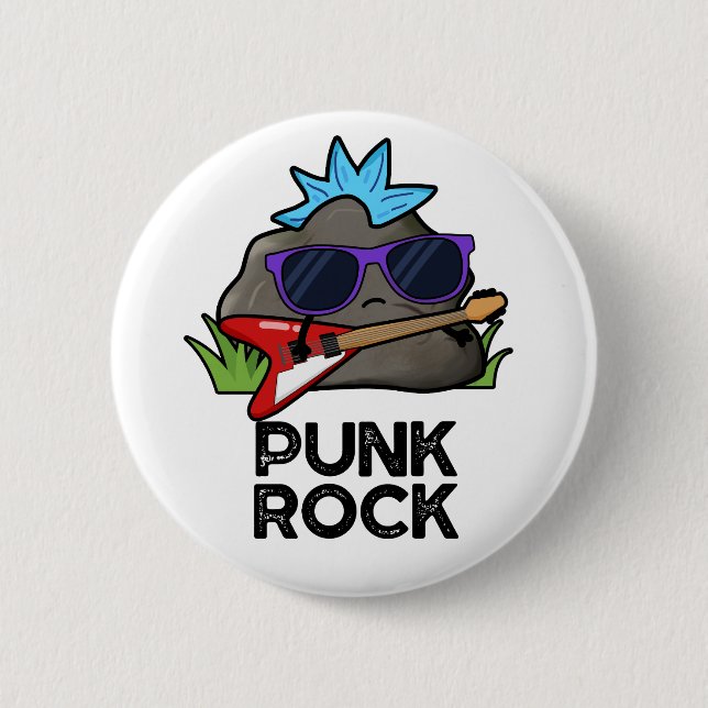 Macaron Rond 5 Cm Punk Rock Funny Music Pun  (Devant)